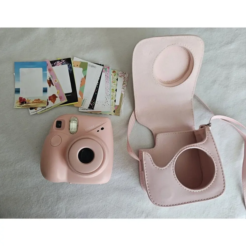 Fujifilm Instax Mini 7+ Instant Camera - Light Pink With Carrying Case No Film